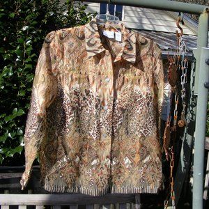 Ladies 16 Sheer Animal Print Blouse Shirt Top by Alfred Dunner
